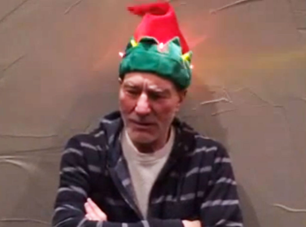 This Super Weird Christmas Video of Patrick Stewart Makes Us Love Him